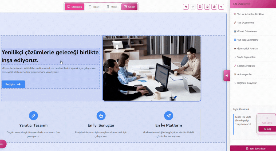 Site Builder Interface